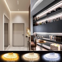 Bunacet White Led Strip Lights With Remote, 3000K-6500K 26Ft Bright Led Tape Light For Bedroom 12V Flexible Led Light Strips Dimmable Rope Lights Under Counter Led Lights For Kitchen Cabinet Lighting