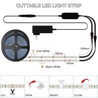 Bunacet 52Ft White Led Strip Lights With Remote (26Ft/Roll) Warm White Bright Led Tape Light For Bedroom 12V Led Light Strips Dimmable Rope Lights Under Counter Led Lights For Kitchen Cabinet Lighting