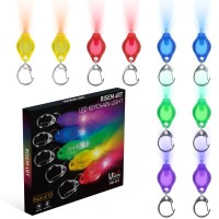 Risemart Mini Led Keychain Flashlight, Bright Tiny Light, Pack Of 10 Multi-Color Bright Led Keychain Flashlight, Batteries Included