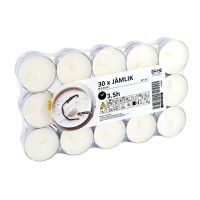 Ikea Jamlik Vanilla Warm Milk Scented Tealight Candles Light Beige 35 Hours Set Of 120 38Cm