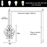 Plug In Pendant Lights With K9 Crystal