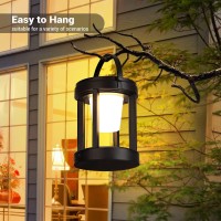 Letry Outdoor Table Lamp, 3-Level Brightness Led Nightstand Lantern, Portable Rechargeable Solar Lamp Ip44 Waterproof, Touch Control Outdoor Cordless Lantern For Patio/Walking/Reading/Camping (Round)