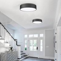 Politamp Flush Mount Ceiling Light 118 Inch 2Light Close To Ceiling Light Fixture Matte Black Indoor Lighting Fixtures Ceiling