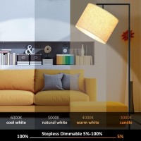 Pesrae Floor Lamp For Living Room Work With Alexa Google Assistant Wifi Appmodern Standing Rgb Lamp With Lampshde Tall Led Floo