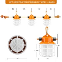 Ns 50Ft Construction String Lights Led Industrial Grade Super Bright For Construction Sites Temporary Work Renovation Jobsite