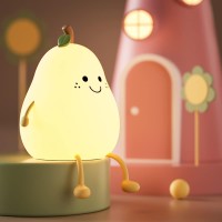 Ledholyt Night Light For Kids Cute Silicone Nursery Pear Lamp For Baby And Toddlerfruit Nightlight For Boys And Girlssquishy