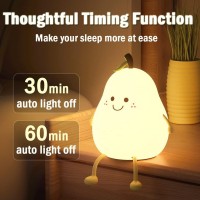 Ledholyt Night Light For Kids Cute Silicone Nursery Pear Lamp For Baby And Toddlerfruit Nightlight For Boys And Girlssquishy