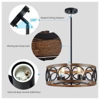 Xingqi 5 Lights Modern Chandelier Black Farmhouse Dining Room Light Fixture 217 Drum Chandelier For Living Room Entryway Bedr