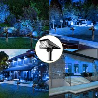 Crepow Solar Spot Lights Outdoor Blue Solar Spotlights Landscape Lights With Ip65 Waterproof 20 Leds Solar Landscape Spotlights