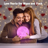 Gzokmog 2024 Upgrade 71In Moon Lamp 3D Printing Moon Light 16 Colors Night Light Birthday Gifts For Women Gifts For Teen Girl