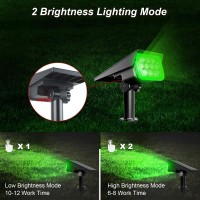 Crepow Green Solar Spot Lights Outdoor St Patricks Day Decor Lights Solar Landscape Spotlights With Ip65 Waterproof 20 Leds S