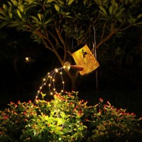 Morestar Solar Garden Fairy Lights Decorative Outdoor(Warm White),Solar Watering Can Hummingbird Lights,Metal Waterproof Hanging Solar Lantern,Gifts For Mom Grandmom Birthday For Patio Yard Lawn Decor