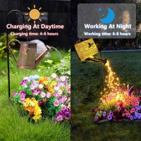 Morestar Solar Garden Fairy Lights Decorative Outdoor(Warm White),Solar Watering Can Hummingbird Lights,Metal Waterproof Hanging Solar Lantern,Gifts For Mom Grandmom Birthday For Patio Yard Lawn Decor