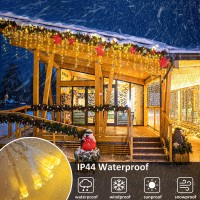 Xmasbokeh Icicle Christmas Lights 33Ft 400 Led Icicle String Lights With 8 Modes 75 Drops Waterproof Plug In Curtain Fairy Lig