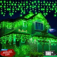 Xmasbokeh 33Ft 400 Led Christmas Lights Icicle Lights For Outside Waterproof With 8 Modes 75 Drops Plug In String Fairy Lights