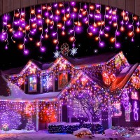 Halloween Icicle Lights Outdoor 512 Led 465 Ft 8 Lighting Modes With Timer Memory Curtain Fairy String Lights With 96 Drops