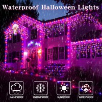 Halloween Icicle Lights Outdoor 512 Led 465 Ft 8 Lighting Modes With Timer Memory Curtain Fairy String Lights With 96 Drops