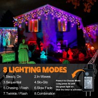 Halloween Icicle Lights Outdoor 512 Led 465 Ft 8 Lighting Modes With Timer Memory Curtain Fairy String Lights With 96 Drops