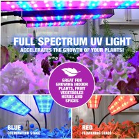 Bionic Grow By Bell+Howell Grow Light For Indoor Plants 4 Heads Growing Lamp With 8 Brightness Settings, 3 Light Modes Including Full Spectrum Uv Light Growing Plant Light As Seen On Tv