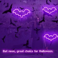 Halloween Bat Neon Sign Halloween Decoration Led Bat Neon Light Sign For Wall Decor Bat Shape Lamp With Battery Or Usb Powered