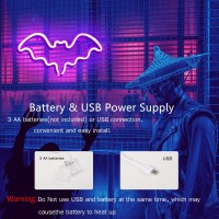 Halloween Bat Neon Sign Halloween Decoration Led Bat Neon Light Sign For Wall Decor Bat Shape Lamp With Battery Or Usb Powered