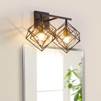 Behiya Bathroom Vanity Light With 2 Bulbs Bathroom Light Fixtures Over Mirror With 2 Rotatable Cube Shades Modern Wall Mounted M