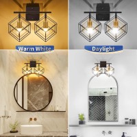 Behiya Bathroom Vanity Light With 2 Bulbs Bathroom Light Fixtures Over Mirror With 2 Rotatable Cube Shades Modern Wall Mounted M