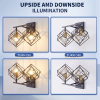 Behiya Bathroom Vanity Light With 2 Bulbs Bathroom Light Fixtures Over Mirror With 2 Rotatable Cube Shades Modern Wall Mounted M