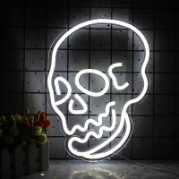 Wanxing Halloween Neon Sign Skeleton Skull Led Neon Sign White Neon Light Ghost Led Sign Usb Powered Switch Light Up Sign Neon S