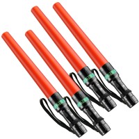 Roadhero 4 Pack Traffic Wand 16 Inch Flashlight Led Traffic Control Baton Small Orange Safety Wands Air Marshaling Wand With