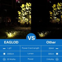 Eaglod 20W Led Spotlights Outdoor Landscape Lights,Low Voltage Landscape Lighting,12V Ac/Dc Waterproof Flag Lights For Yard Wall Mounted Light Warm White Lawn Decorative Lamp 4Pack (Circular Base)