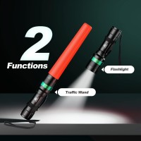 Roadhero 2 Pack Traffic Wand 11 Inch Flashlight Led Traffic Control Baton Small Orange Safety Wands Air Marshaling Wand With 5