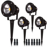 Eaglod 20W Led Spotlights Outdoor Landscape Lights,Low Voltage Led Landscape Lighting, 12V ~24V Ac/Dc Flag Spotlight 3000K Ultra White (Spike)