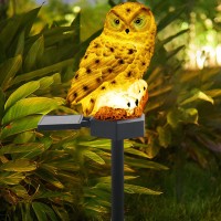 Iqytb Solar Garden Stake Lights - Owl Solar Lights Outdoor Garden,Ip67 Waterproof Warm White Led Solar Stake Lights For Garden, Patio, Yard, Lawn, Walkway Decoration(White)