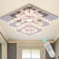 Cainjiazh Mini Chandelier Led Crystal Ceiling Light 2 Layers Flush Mount Ceiling Light Modern Chandelier Lighting For Hallway St