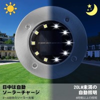 Sunnest Solar Ground Lights - 8 Pack 10 Led Solar Lights Outdoor Garden Waterproof Sidewalk Disk In-Ground Landscape Lighting For Lawn Patio Yard Pathway Steps Deck Walkway Light (White 8 Packs)