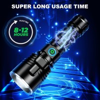 Milaoshu Rechargeable Flashlights 990 000 High Lumens 2 Pack 12 Hours Powerful Led Flash Light With 3 Modes Super Bright I