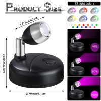 6 Pieces Battery Operated Spotlights Indoor Led Wireless Spotlight Indoor 13 Color Up Lights With Rotatable Light Head Stick On