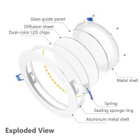 Flineve 4 Inch 5Cct Ultra-Thin Aluminum Metal Led Recessed Ceiling Light With Junction Box, 2700K/3000K/3500K/4000K/5000K Selectable, 9W=60W, 800Lm,Dimmable, Etl And Energy Star Certified -1 Pack