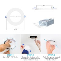 Flineve 4 Inch 5Cct Ultra-Thin Aluminum Metal Led Recessed Ceiling Light With Junction Box, 2700K/3000K/3500K/4000K/5000K Selectable, 9W=60W, 800Lm,Dimmable, Etl And Energy Star Certified -1 Pack