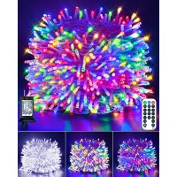 Christmas Lights Indoor Outdoor, 66Ft 200 Led Color Changing String Lights 11 Modes With Remote, Plug In Cool Whtie & Multicolor Christmas Tree Lights, Connectable Fairy Twinkle For Christmas Decor