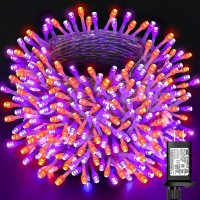 164Ft Orange Purple Halloween Lights Outdoor, 500 Led Halloween String Lights Connectable, 8 Modes Orange Purple String Lights With Timer, Waterproof Fairy Twinkle Lights For Party, Halloween Decor