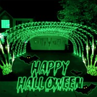 Qitong 2 Pack Green Solar Rope Lights Each 33Ft 100 Led Halloween Solar Lights Outdoor 8 Modes Clear Pvc Tube Solar String Lig