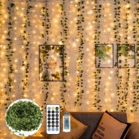 Twinkle Fairy Lights 66Ft With Artificial Vines,Decorative Indoor Fake Leaves For Boho Room Decor, String Lights Indoor, Wall Decor For Christmas Tree Wedding Party (66Ft Led Lights With Vines)