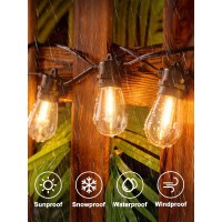 Addlon 200Ft(4-Pack*50Ft) Led Outdoor String Lights With Edison Shatterproof Bulbs, Heavy-Duty And Weatherproof Strand, Commercial Grade Patio Lights, Decorative For Garden Or Patio, Black