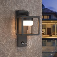 Inowel Outdoor Wall Sconce Exterior Ip44 Waterproof Led Wall Light With Motion Sensor Wall Lamp Lantern Square Mount Lighting Gx53 Led Bulb Aluminum Lights For Porch Entryway Doorway 6.5W 650Lm 3000K