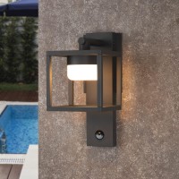 Inowel Outdoor Wall Sconce Exterior Ip44 Waterproof Led Wall Light With Motion Sensor Wall Lamp Lantern Square Mount Lighting Gx53 Led Bulb Aluminum Lights For Porch Entryway Doorway 6.5W 650Lm 3000K