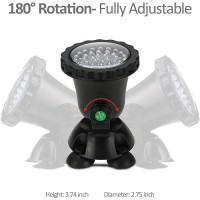 Zhgservu Pond Light Underwater Fountain Light With 36 Led Light Bulb Color Changing Submersible Spotlight With Timer Remote