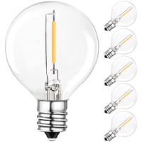 Brimax G40 Led Replacement Bulbs, E12 Globe Small Base Bulb For Patio String Lights, 1W, 5W/7W Equivalent, 2200K Romantic Environment For Wedding Cafe Bistro Lights, 6Pack