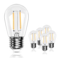 Brimax 2W S14 Replacement Led Light Bulbs, Shatterproof, 2200K Warm White, 11W Equivalent, E26 Edison Base Non-Dimmable, Plastic Led Filament Bulb For Outdoor String Lights Replacement, 6Pack